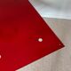 Table relevable vintage verre rouge et chrome-design 1970/1980