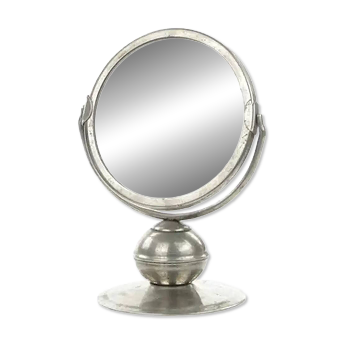 Miroir art déco, laiton nickelé, Pologne, années 1950