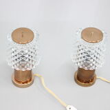 1970s pair of copper table lamps by kamenický šeno, czechoslovakia