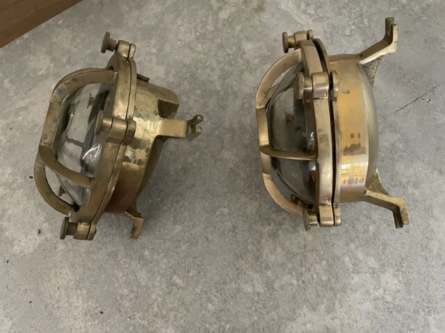 Pair of brass wall sconces