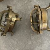 Pair of brass wall sconces