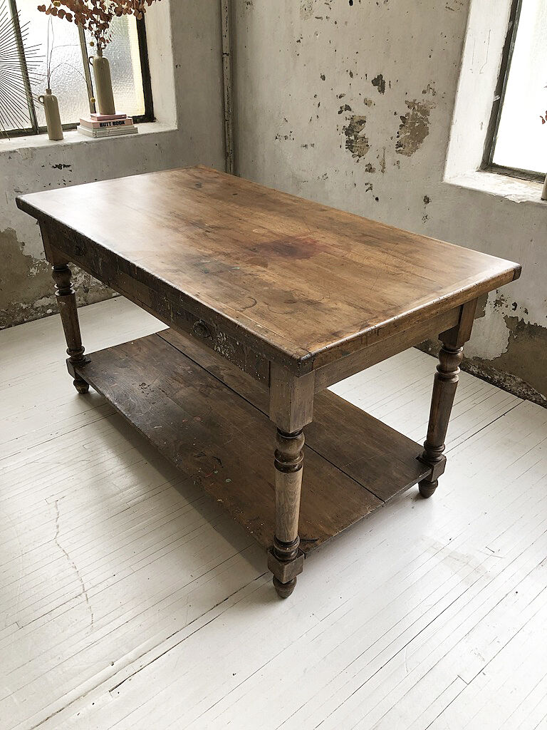 Artist studio oak draper table