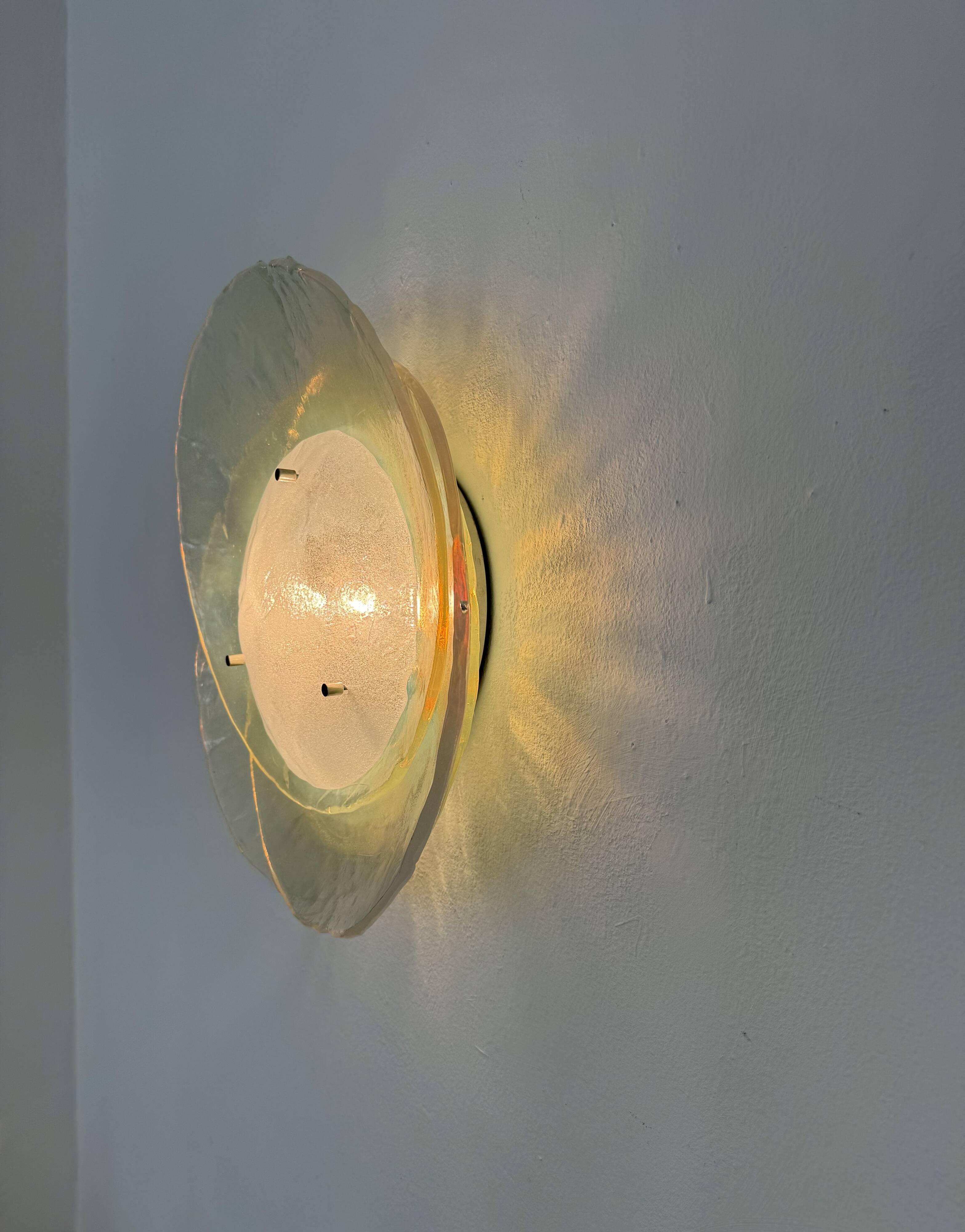 Murano Glass Flush or Wall Lamp by Carlo Nason for Mazzega