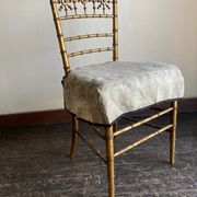 Chair in gilded wood and linen Napoleon III