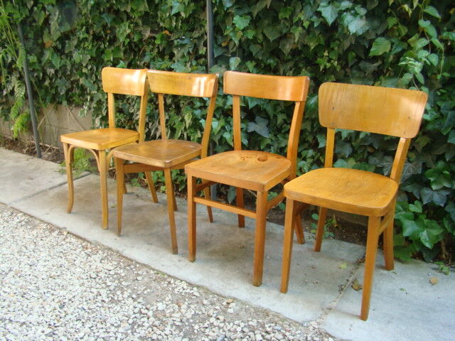 Set of four old bistro chairs