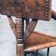 Brutalist Carved Oak Tripod Monk Chair, Sweden, 1930s