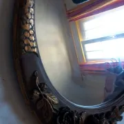 Important wooden wall mirror with stucco in Art Deco style/period - 65 x 44 cm