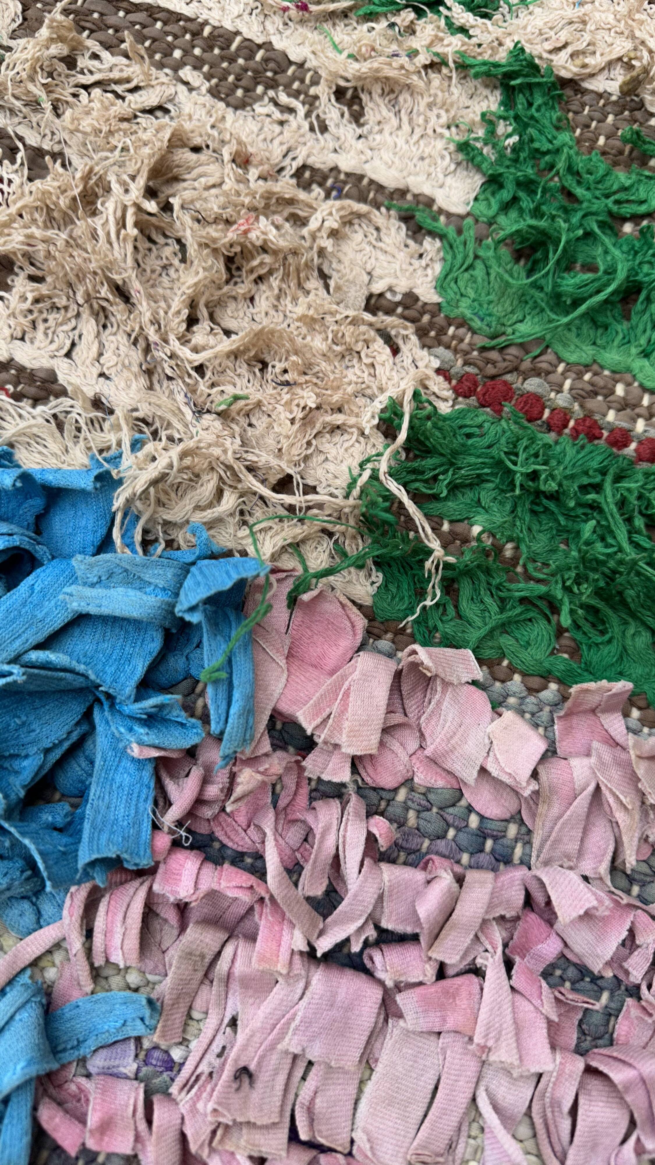 Colorful Boucherouite Moroccan rug - 80 x 170 cm