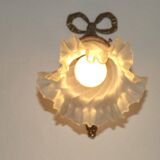 Simple Ruffled Glass Shade Wall Sconce