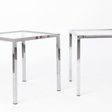 Pair vintage side tables 1970s