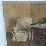 Painting Lenin in the armchair of Smolny, Soviet era