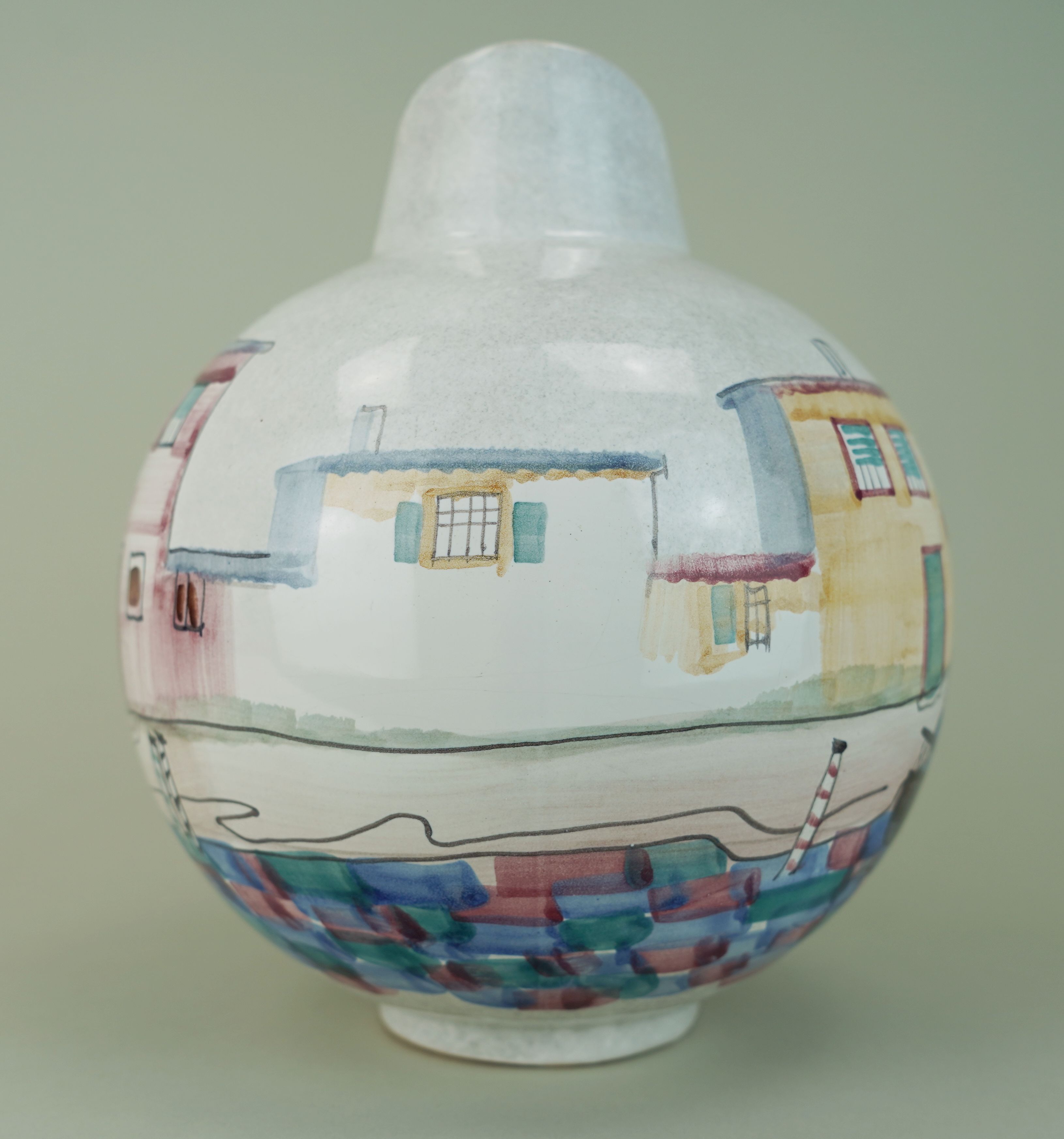 very beautiful mid century VASE by jawe hand-painted decor 'capri' 1950s