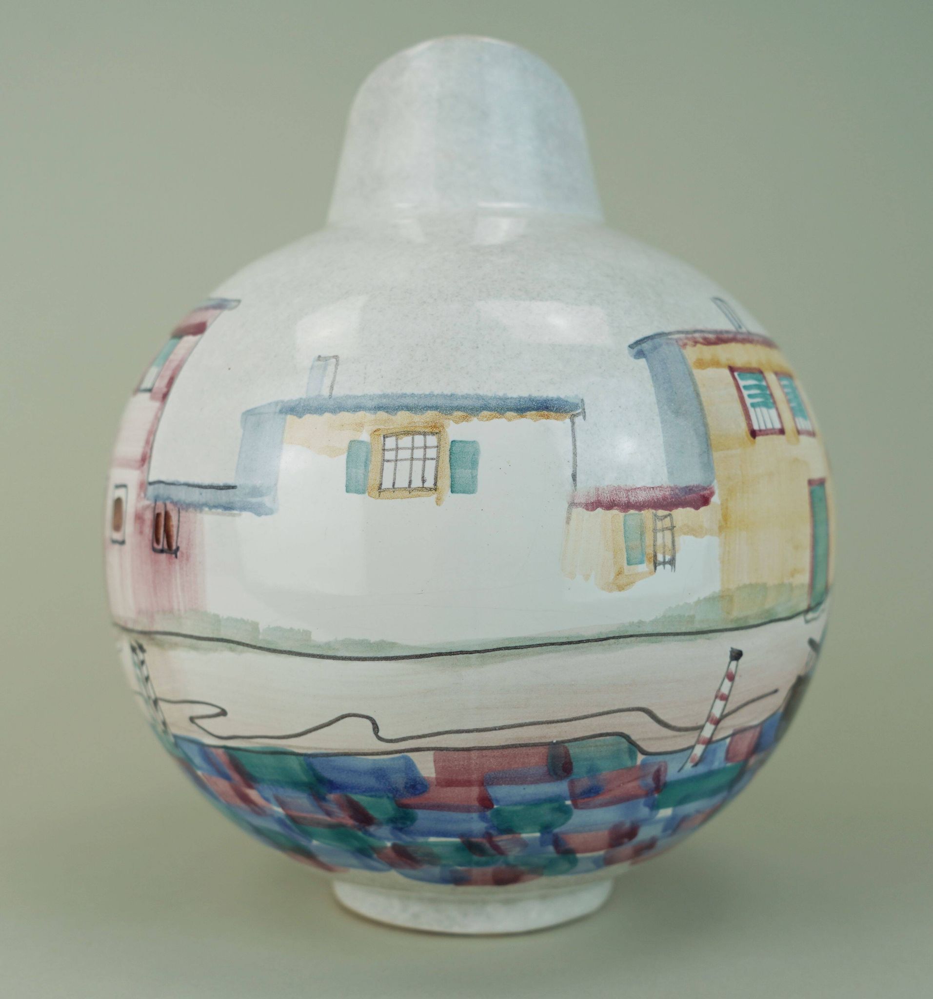 very beautiful mid century VASE by jawe hand-painted decor 'capri' 1950s