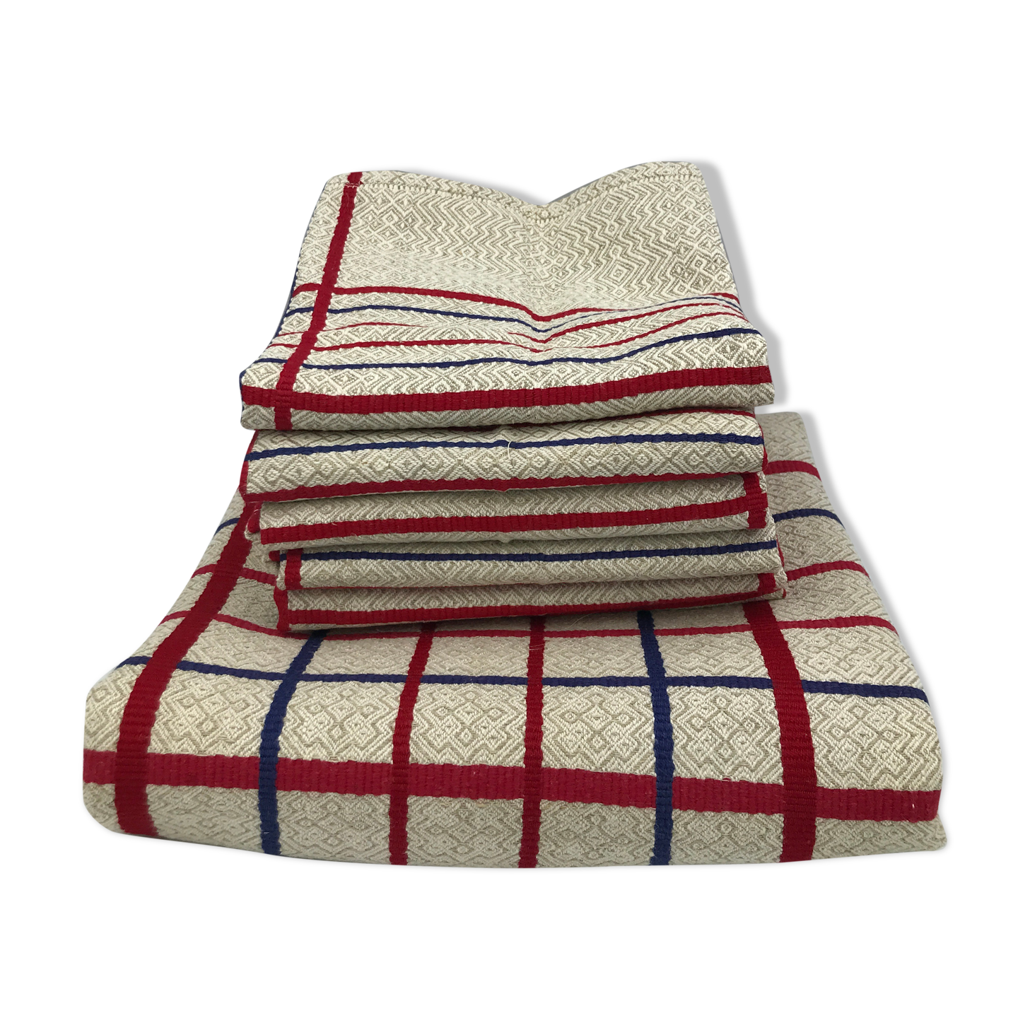Nappe and 6 old cotton and linen towels