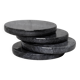 Gabriella – Black Round Natural Marble Coasters - set of 4