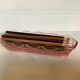 Empty pocket pencil holder pink glass