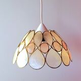 Mother-of-pearl and brass pendant light