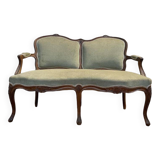Sofa - Louis XV style bench in green velvet
