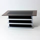 Table basse vintage noire et chromée par Belgo Chrom, 1970