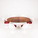 Oval dining table in rosewood by Maurice Burke for Arkana, England, 1960s