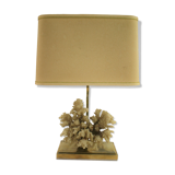 Lampe de table en corail et laiton, années 1970