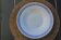 Deep plate with royal blue geometric pattern marked on the back FB 45.