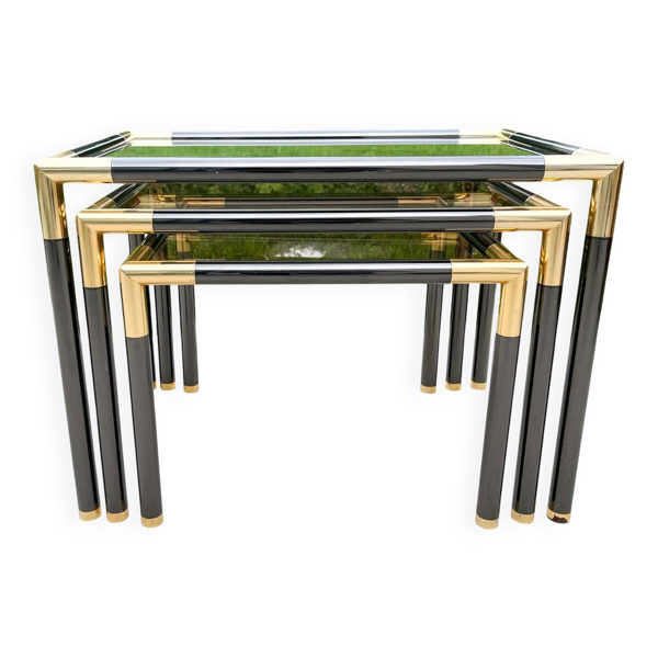 Tables gigognes style Holywood Regency , années 70'