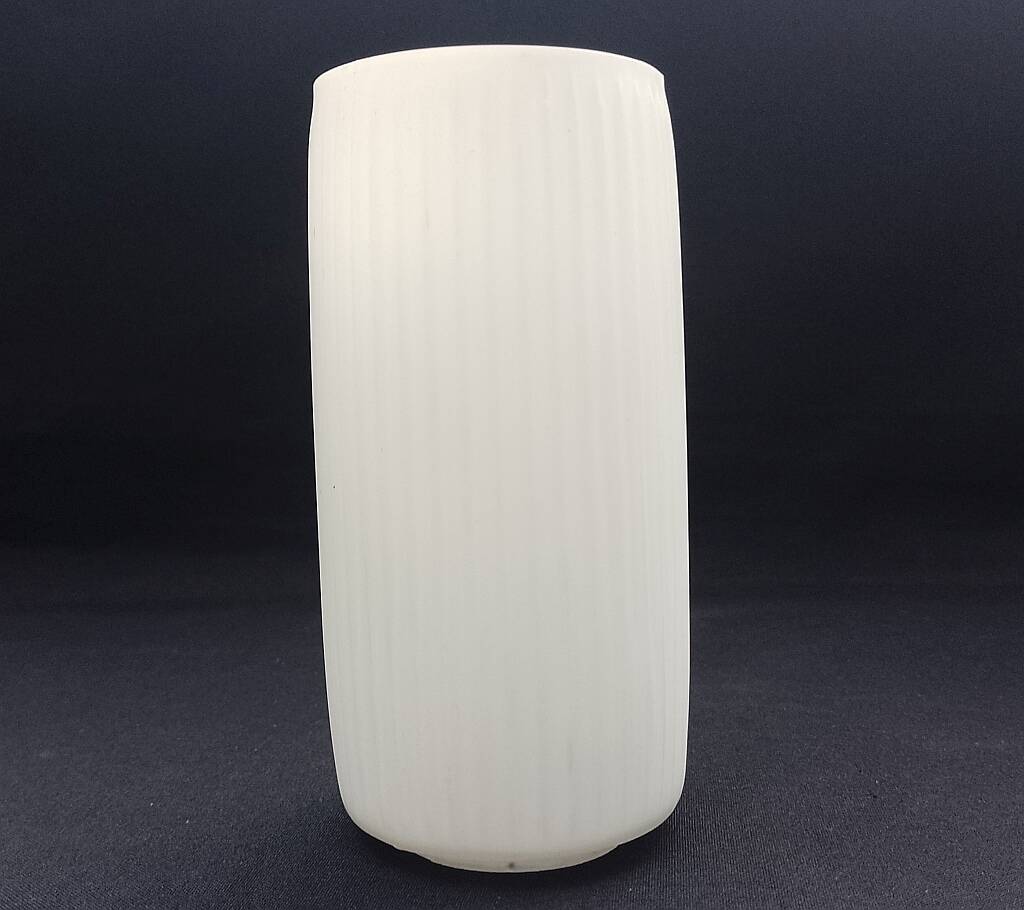 Mid Century Modern White Glass Light Shade Set of 3 Long Stripes