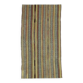 Tapis coureur kilim vintage en laine et coton turc noué à la main jaune 108x203