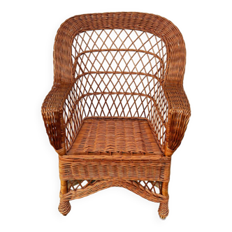 Wicker rattan armchair