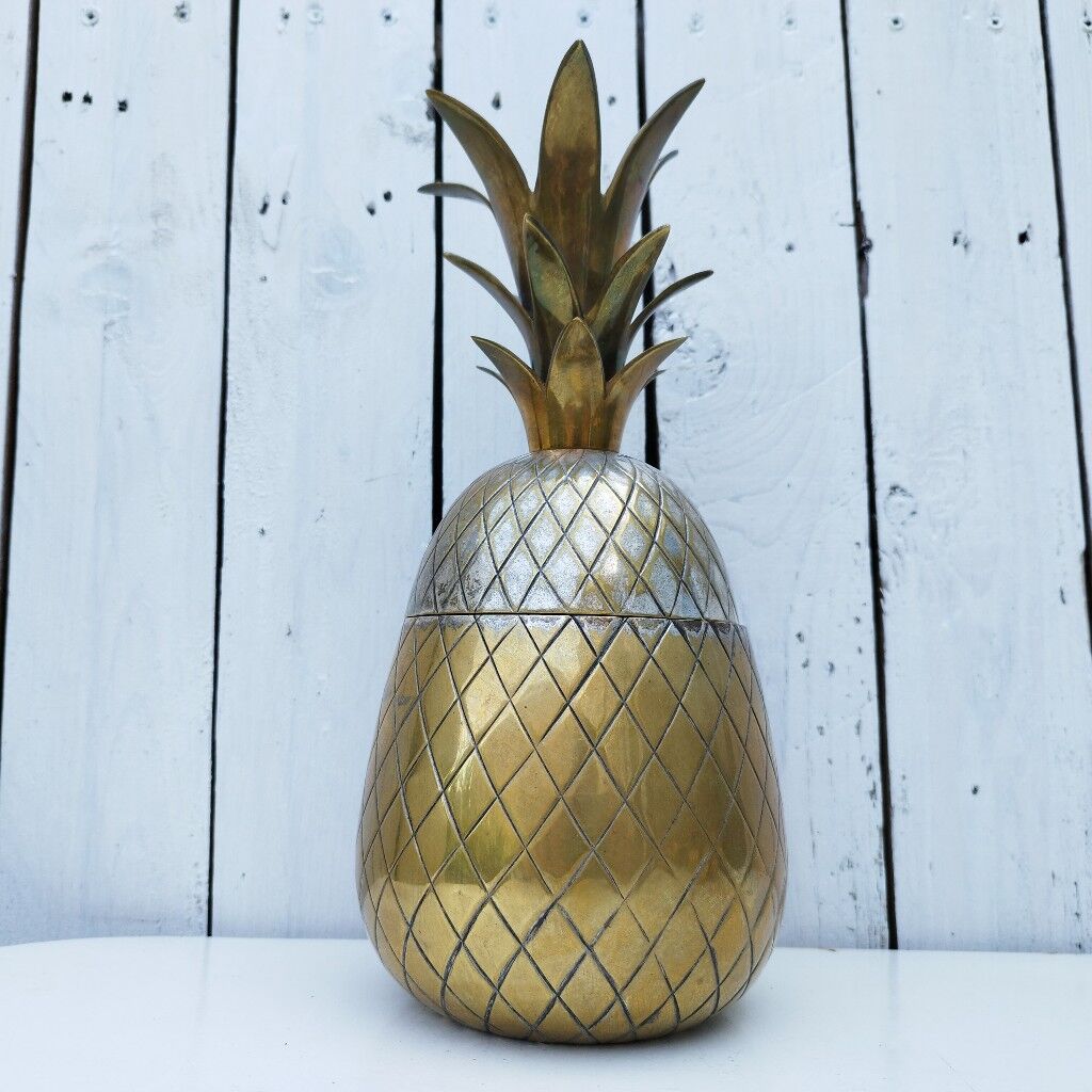 Vintage silver brass pineapple ice bucket