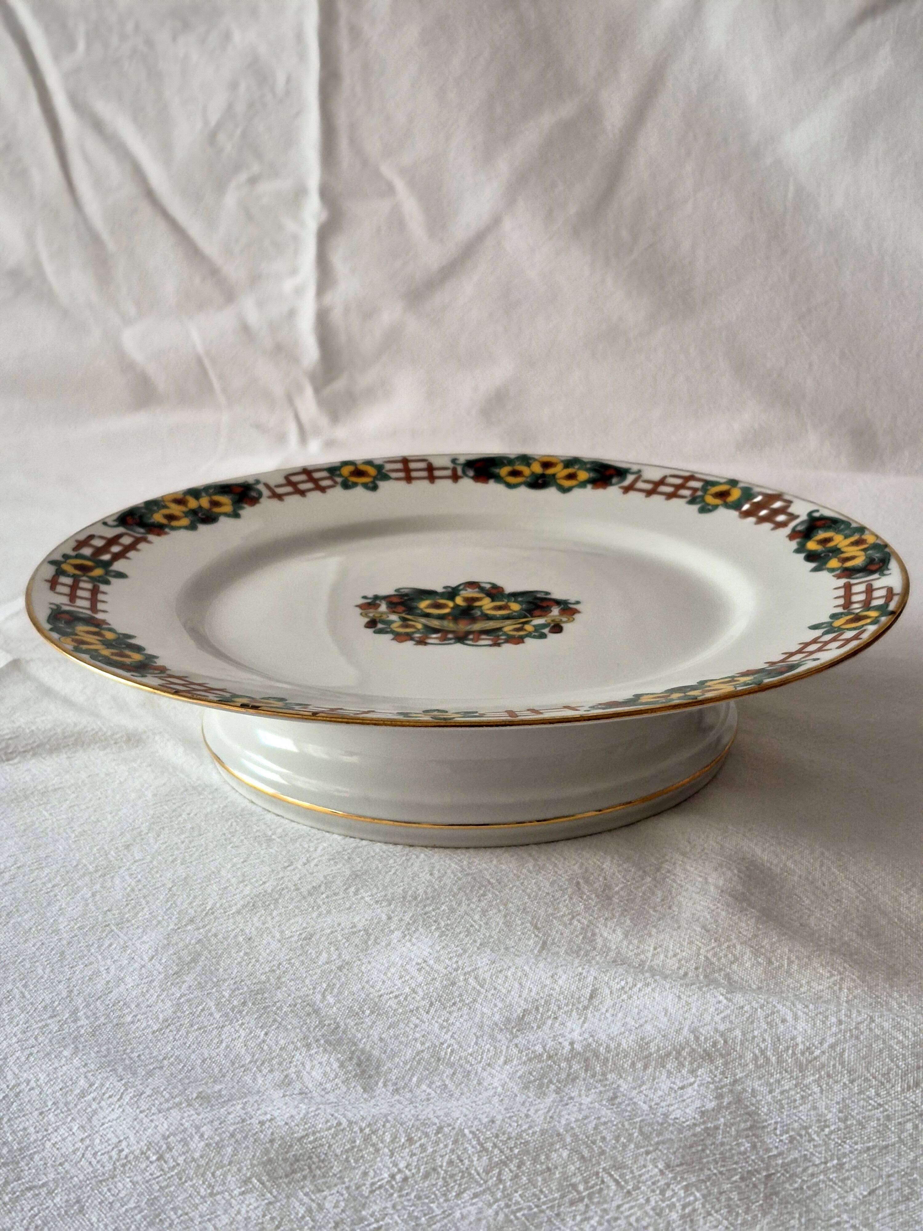 Dish on Pedestal Art Deco, Limoges porcelain, André François, A569