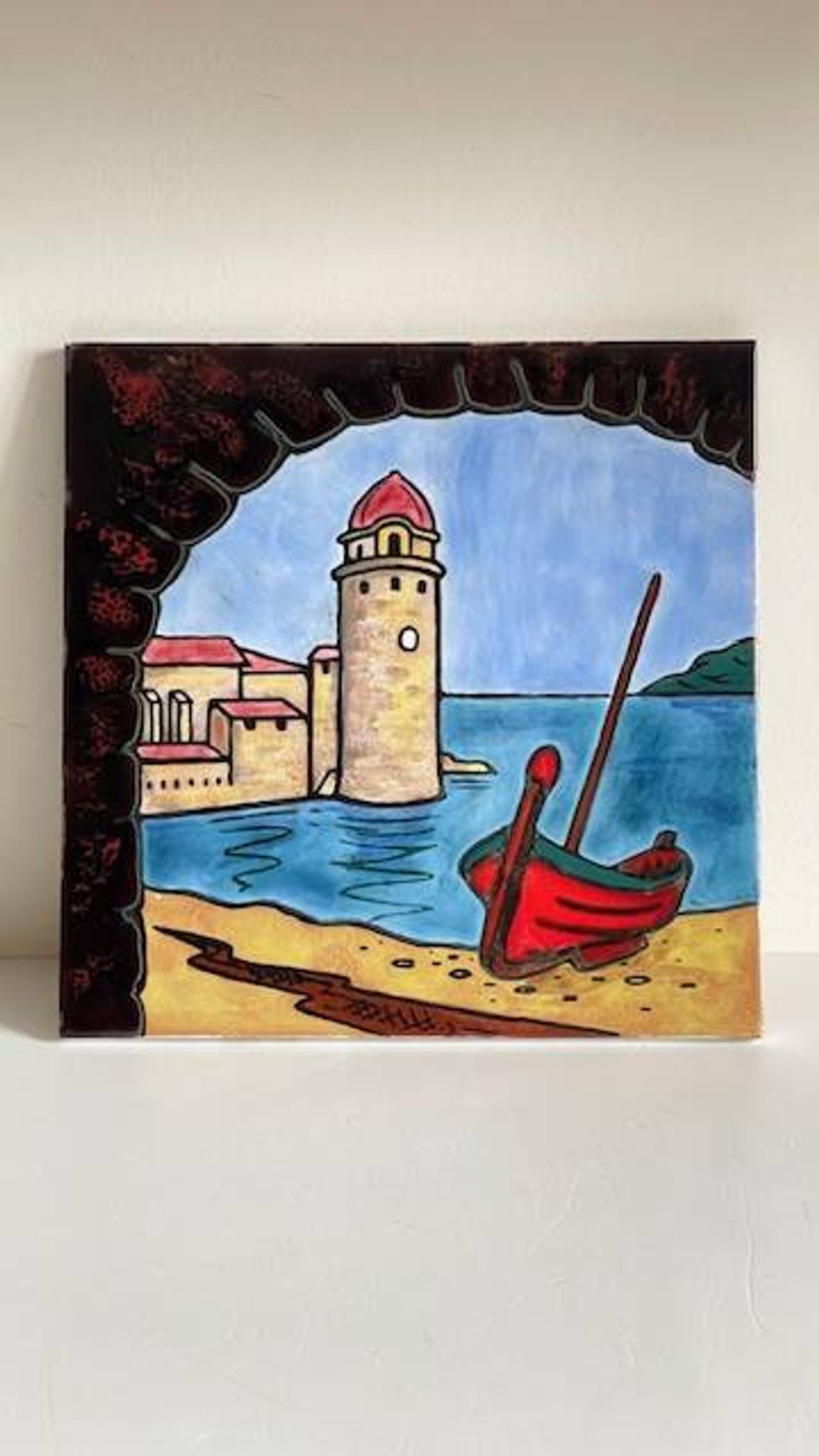 Vintage handmade ceramic illustration