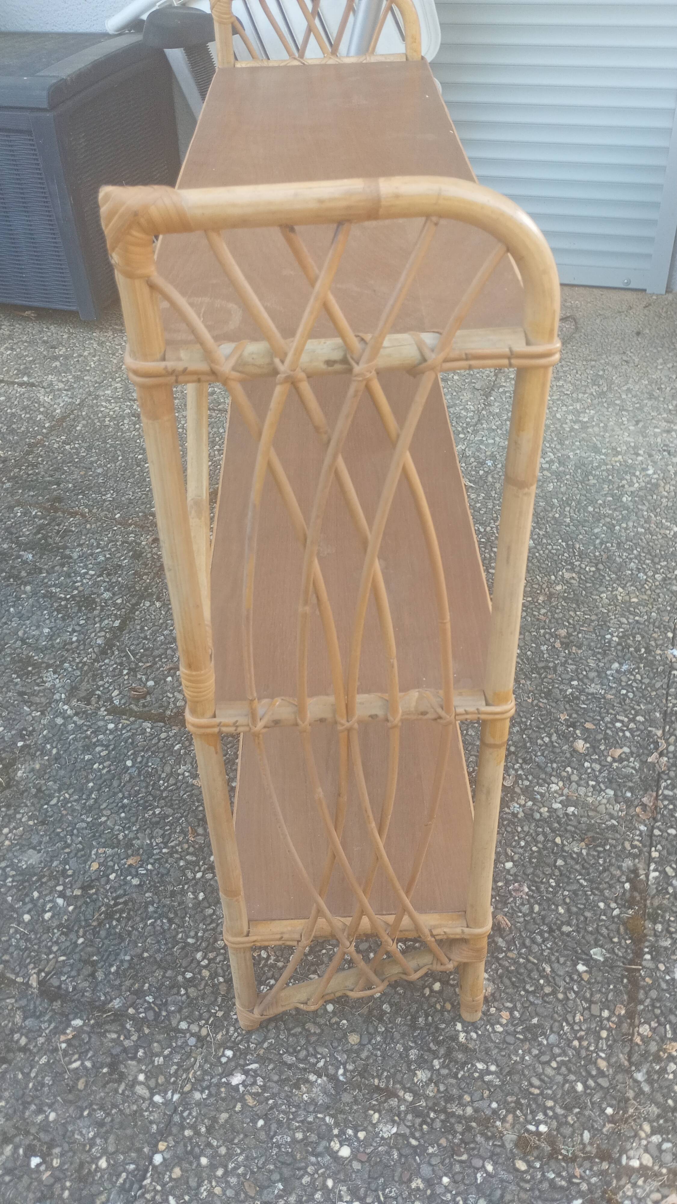 Rattan shelf
