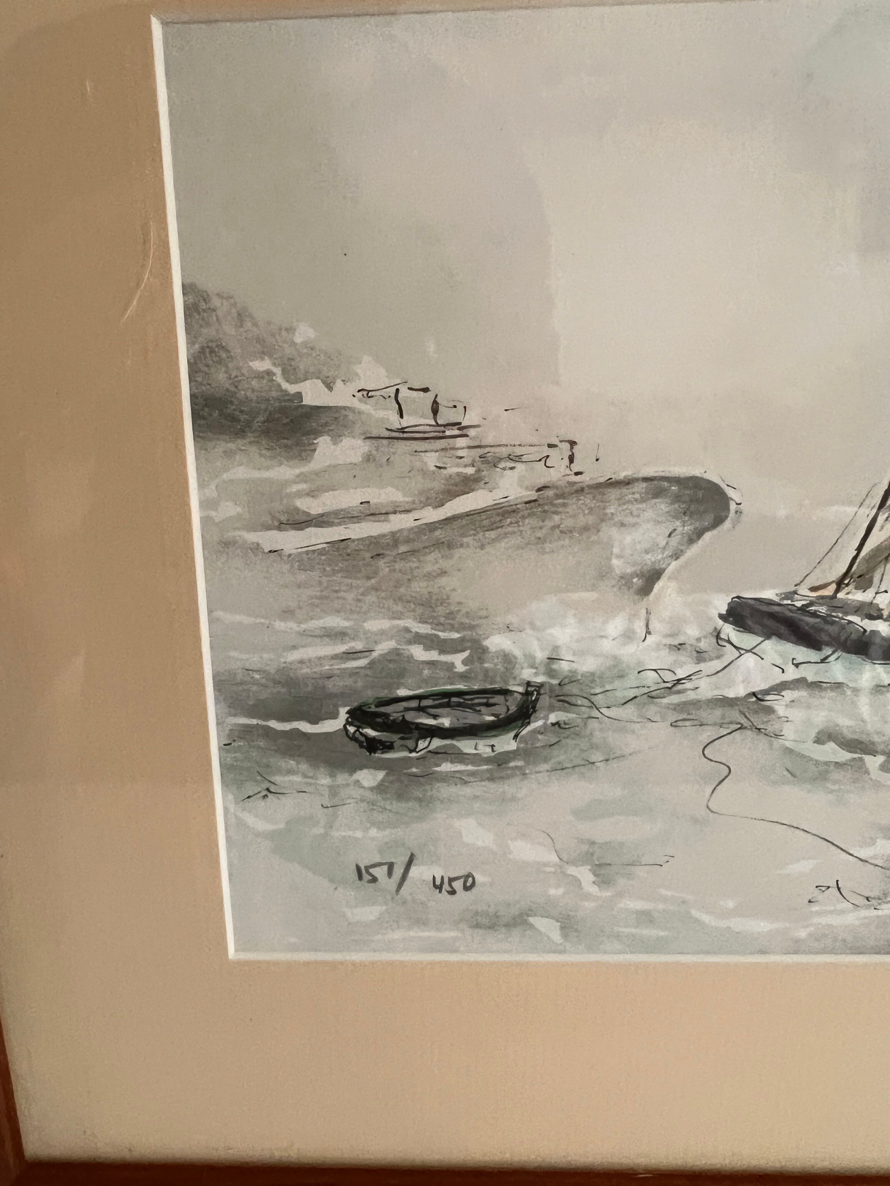 Painting Boat and its canoe