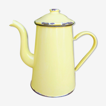 Cafetière émaillée jaune