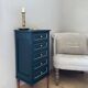 Cypress green chest of drawers & brass