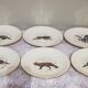 6 assiettes plates Gien Marly "animaux des forêts"