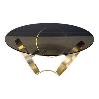 Vintage brass coffee table attributed to Knut Hesterberg, 1970s