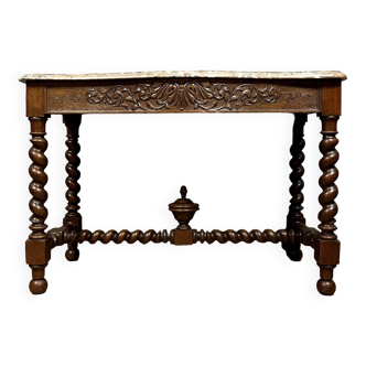 Curved console of Renaissance hunting lodge in solid oak circa 1850