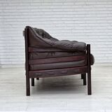 1970s, Scandinavian 3-seater sofa by Arne Norell, furniture leather.