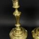 Pair of gilded bronze candlesticks from the Regency period, 18th century.