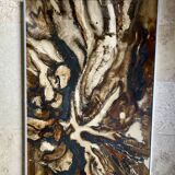 Painting 1972 under glass, metal frame