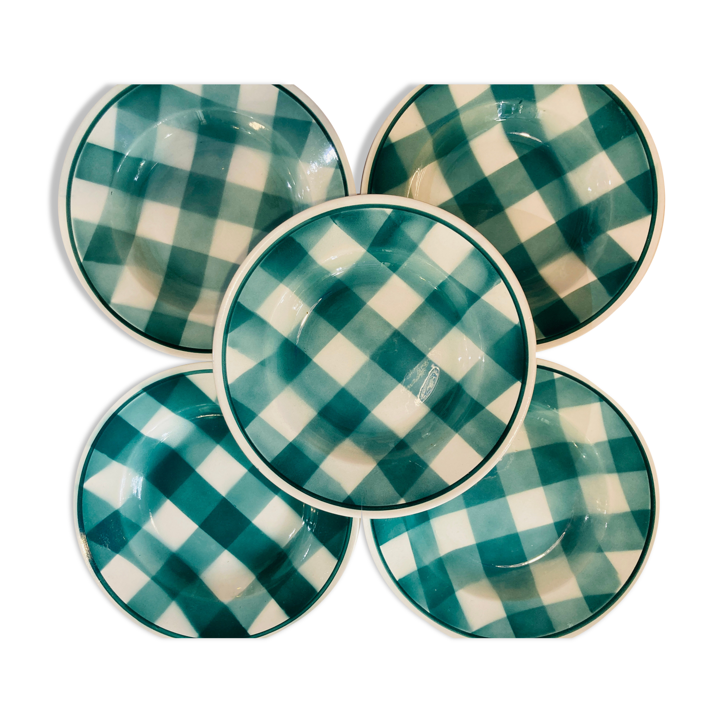 5 hollow plates green tiles FN DE givors france