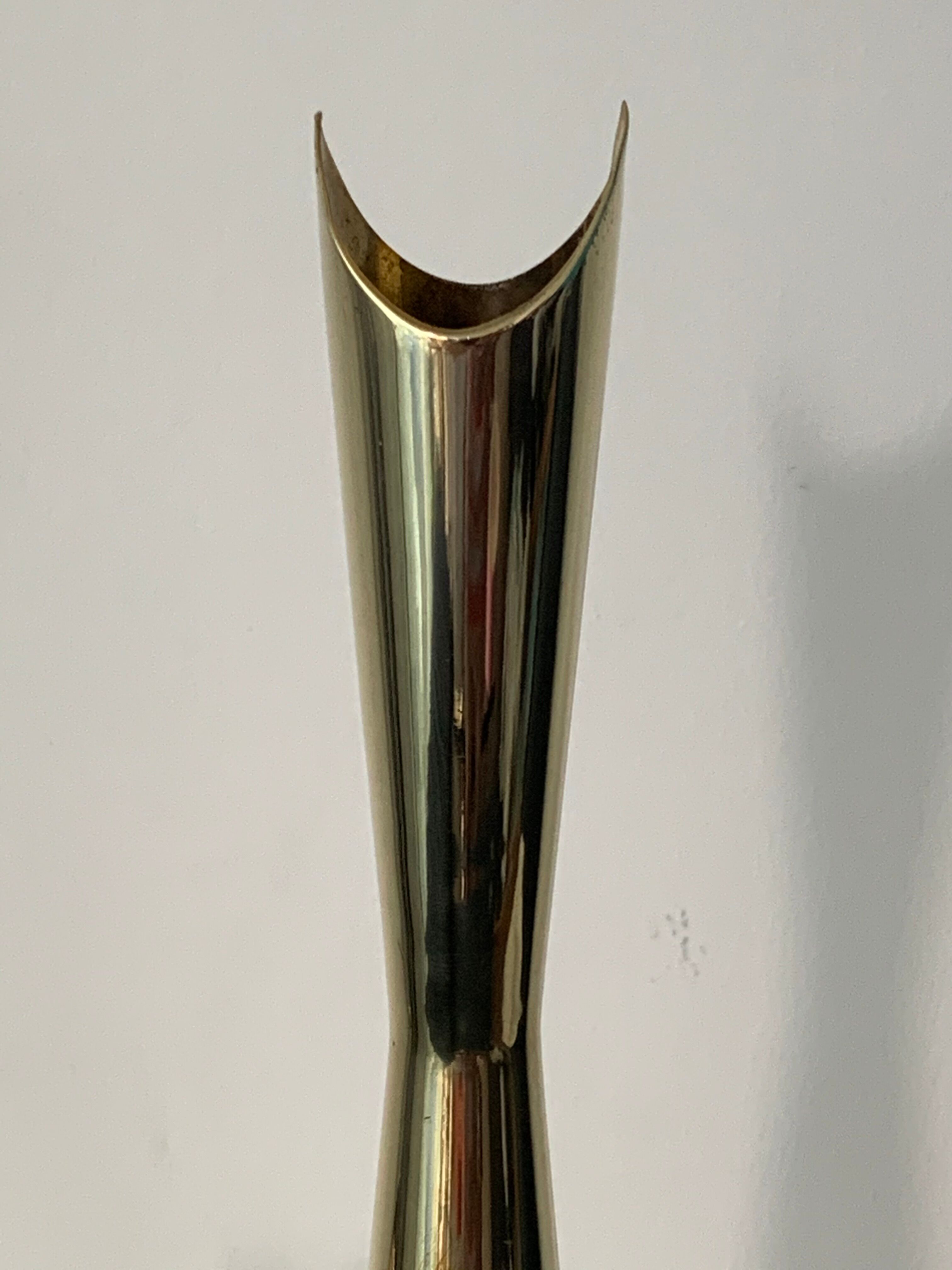 Pair of Lino Sabattini Cardinal brass vases for Christofle