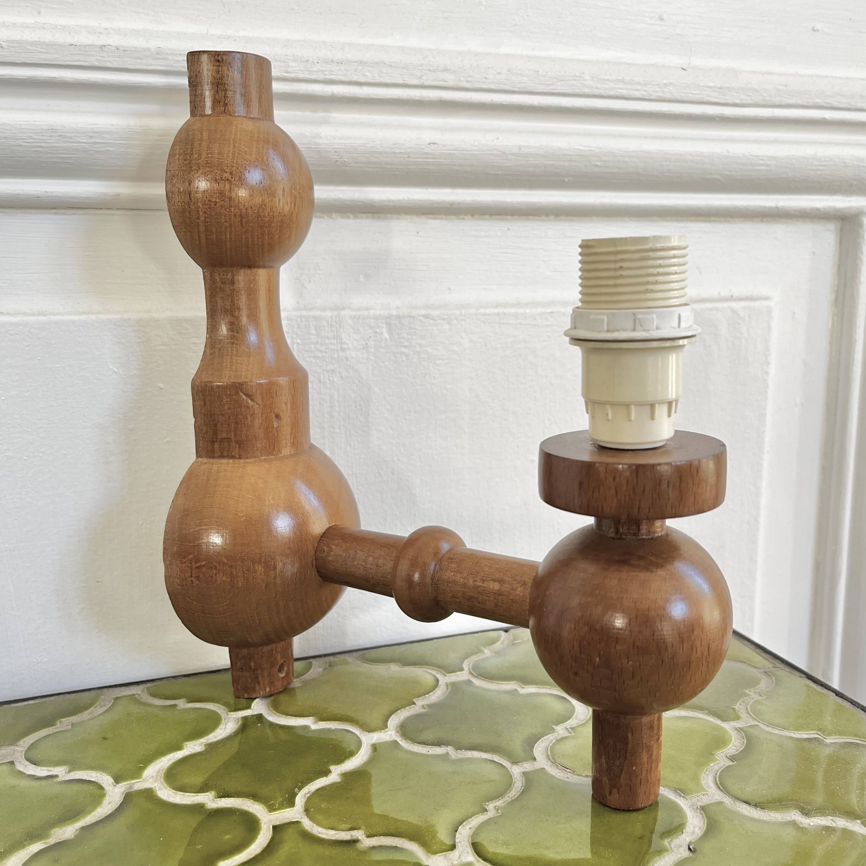 Vintage wooden wall lamp