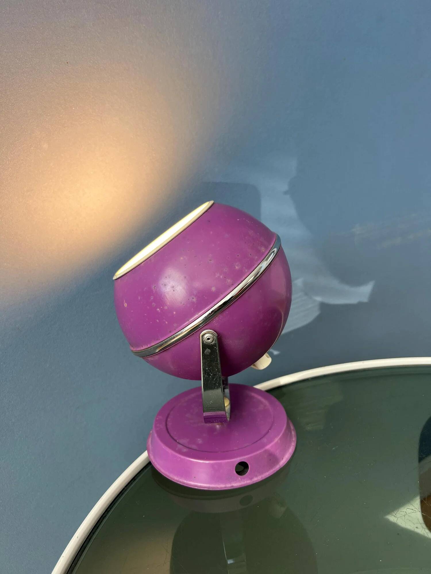 Vintage purple space age eyeball desk lamp