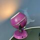Lampe de bureau vintage violette en forme de globe oculaire de l'ère spatiale