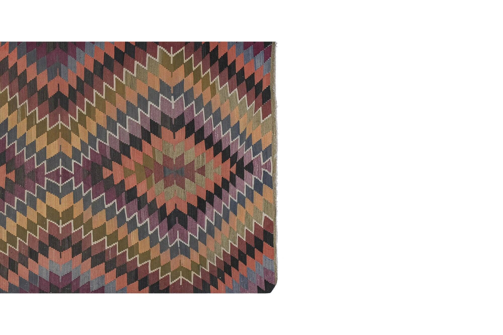 Vintage Turkish kilim handwoven 151x361 cm