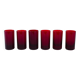 Set of ruby-coloured glasses, Italian design, 1970s, made in Italy